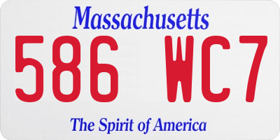 MA license plate 586WC7
