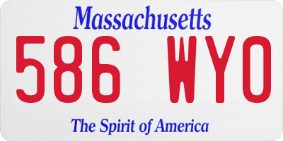 MA license plate 586WY0