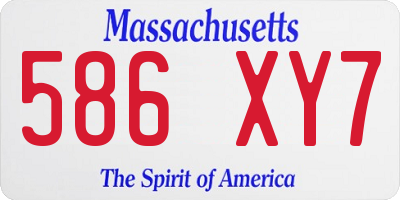 MA license plate 586XY7