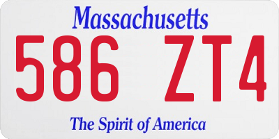 MA license plate 586ZT4