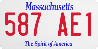 MA license plate 587AE1