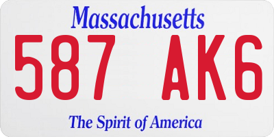 MA license plate 587AK6