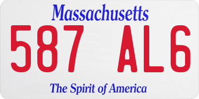 MA license plate 587AL6
