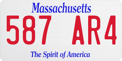 MA license plate 587AR4