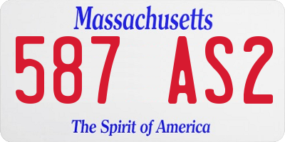 MA license plate 587AS2