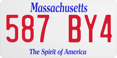 MA license plate 587BY4