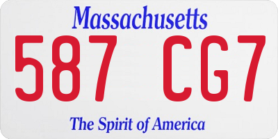 MA license plate 587CG7