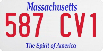 MA license plate 587CV1