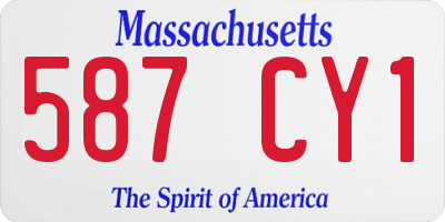 MA license plate 587CY1