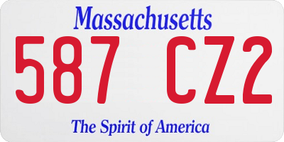 MA license plate 587CZ2