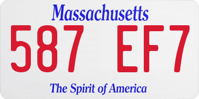 MA license plate 587EF7