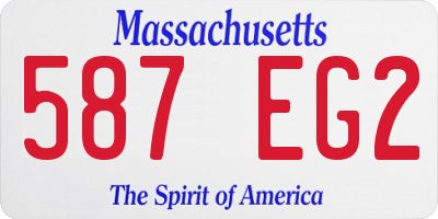 MA license plate 587EG2