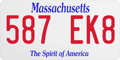 MA license plate 587EK8