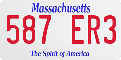 MA license plate 587ER3
