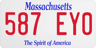MA license plate 587EY0