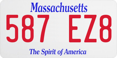 MA license plate 587EZ8