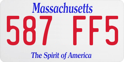 MA license plate 587FF5