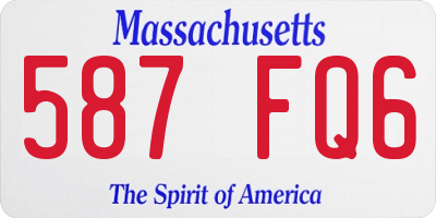 MA license plate 587FQ6