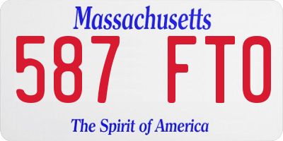 MA license plate 587FT0