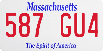 MA license plate 587GU4