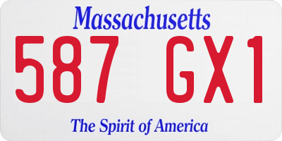 MA license plate 587GX1