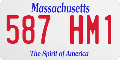 MA license plate 587HM1