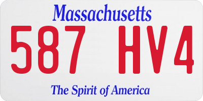 MA license plate 587HV4