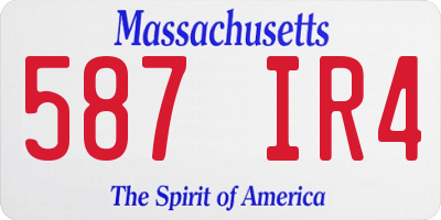 MA license plate 587IR4