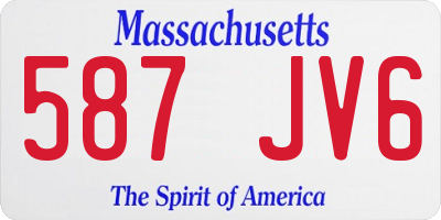 MA license plate 587JV6
