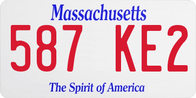 MA license plate 587KE2