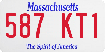 MA license plate 587KT1