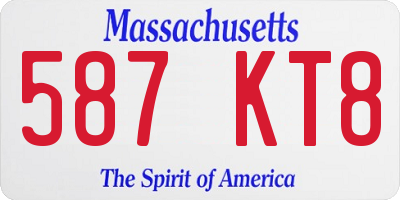 MA license plate 587KT8
