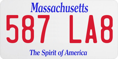 MA license plate 587LA8