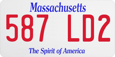 MA license plate 587LD2