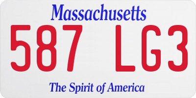 MA license plate 587LG3