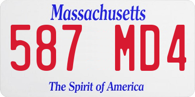 MA license plate 587MD4