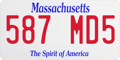 MA license plate 587MD5