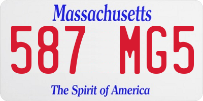 MA license plate 587MG5