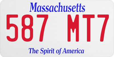 MA license plate 587MT7