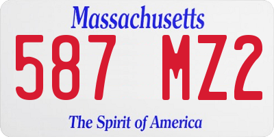 MA license plate 587MZ2