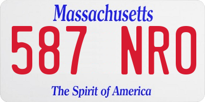 MA license plate 587NR0