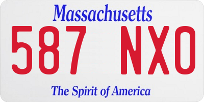 MA license plate 587NX0