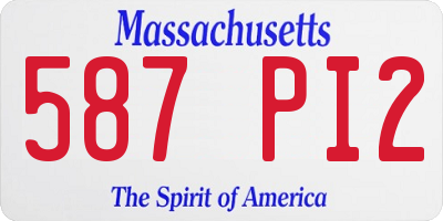 MA license plate 587PI2
