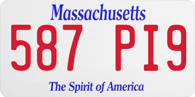MA license plate 587PI9