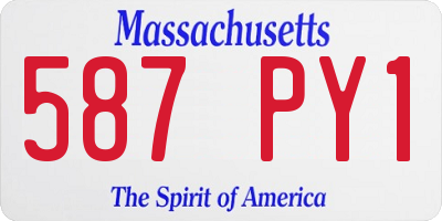 MA license plate 587PY1