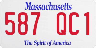 MA license plate 587QC1