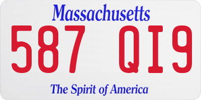 MA license plate 587QI9