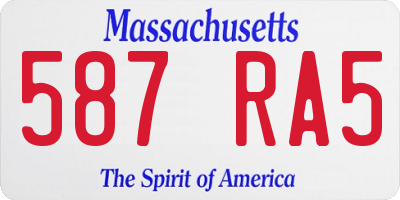 MA license plate 587RA5