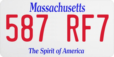 MA license plate 587RF7
