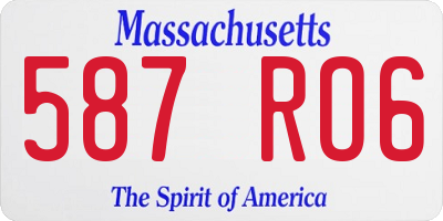 MA license plate 587RO6